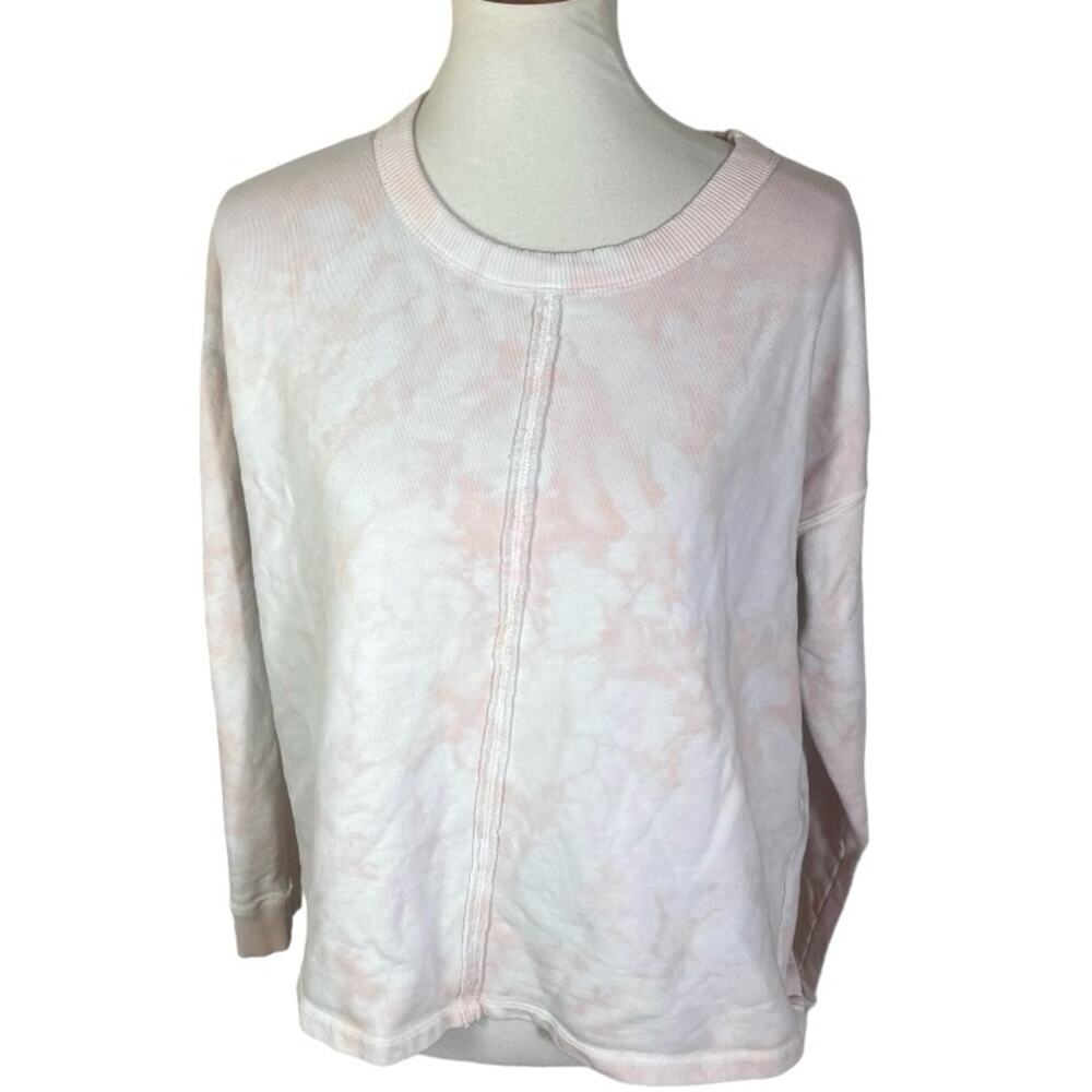 Soft Surroundings Pink Tie-Dye French Terry Sweatshirt Size M